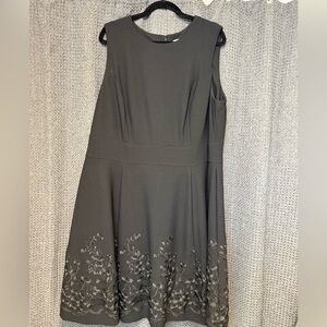 Calvin Klein Black Floral Midi Dress